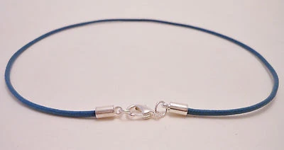 Gargantilla Surfer Collares con Cierre de Langosta Plateada - Cordón de Algodón de 2 mm - Hecho en EE. UU. Foto 1 de 2