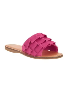 Wonder Nation Girls Slip On Slides Sandals Pink Suede Size 5 NEW - Picture 1 of 5