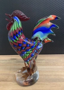 Figura de vidrio gallo pájaro escultura cacacho figura decorativa arte en vidrio cristal figura animal - Imagen 1 de 6