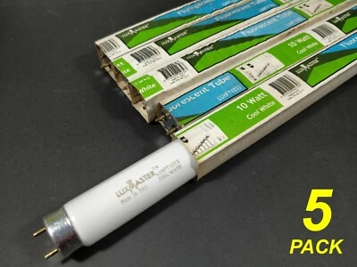 5 x 10W T8 Fluorescent Light Tubes Lamps 4000K Cool White 10W/33 - Luxmaster - Image 1 of 2