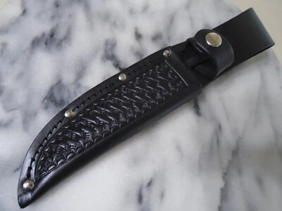 Black Leather Fixed Blade Knife Sheath Fits Up To 5" X 1 1/2" Inch Blades New - Image 1 of 4