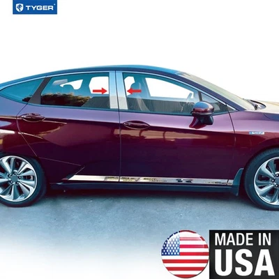 TYGER for 2017-2021 Honda Clarity 4PC Steel Chrome Pillar Post Trim Foto 1 de 4