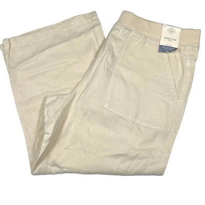Pantalones cortos de pierna ancha St John's Bay para mujer talla XL Tencel beige abedul Foto 1 de 4