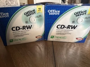 CD-RW (10 Pack) Office Depot 12x 700 MB 80 Min, New and Sealed - Picture 1 of 7