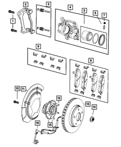 Genuine Mopar Front Disc Brake Pad Kit 68003701AD - Picture 1 of 3