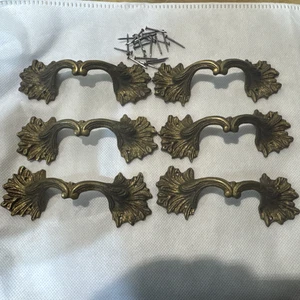 6 Vintage Messing Nagel auf Schublade Griffe gebraucht (Aufbewahrung 1) - Bild 1 von 4