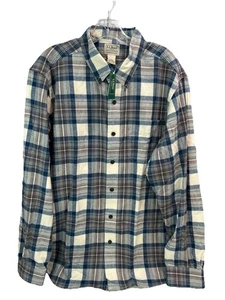 LL Bean Traditional Fit Scotch Plaid Flannel Shirt Mens L Button Down New W/Tag! - Picture 1 of 5