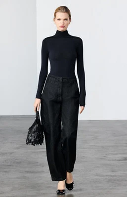  ZW  ZARA WOMAN COLLECTION MID-WAIST BALLOON JEANS SIZE 12 EURO 40 BNWT  - Image 1 of 4