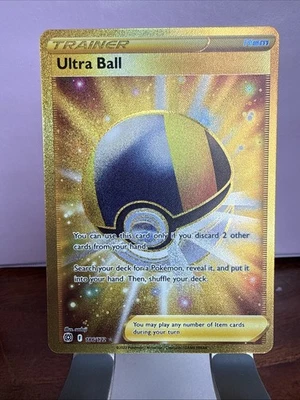 Pokémon TCG Ultra Ball 186/172 SWSH Brilliant Stars Secret Rare Gold - Image 1 of 4