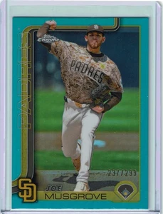 2025 Topps Chrome - Joe Musgrove #55 Teal Refractor /299 - Bild 1 von 2