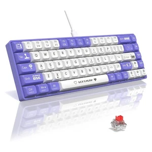 AJAZZ AK680 65% Wired Mechanical Gaming Keyboard RGB Mini Retro Hot Swappable - Picture 1 of 13