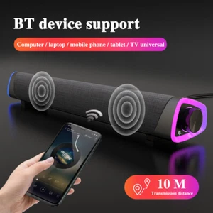 UK TV PC Home Theater Soundbar Bluetooth 5.0 Sound Bar Speaker System Subwoofer - Picture 1 of 25