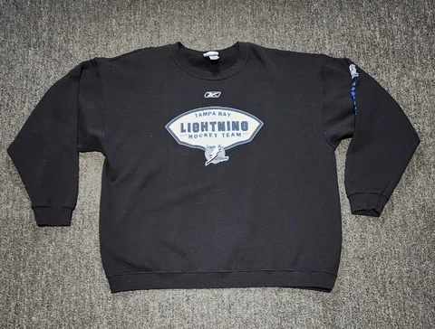 Reebok Tampa Bay Lightning NHL Hockey Vintage Pullover Crewneck Sweater Cover