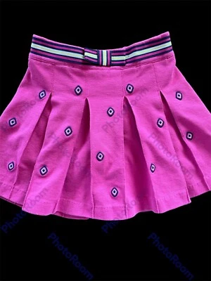Hartstrings Pink/Navy Pleated Knit Adjustable Skirt With Attached Shorts-5 Years - Image 1 of 4
