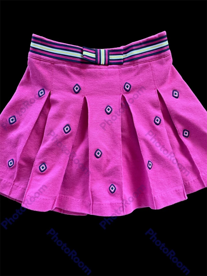 Hartstrings Pink/Navy Pleated Knit Adjustable Skirt With Attached Shorts-5 Years - Image 1 of 4
