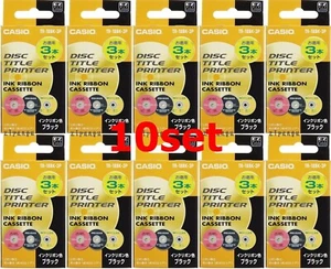 Casio TR-18BK 3P Black Ink Ribbon Cassette for CW Disc Title Printer set of 10 - Afbeelding 1 van 2