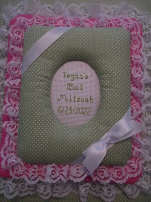 Álbum de fotos/livro de recortes de tecido personalizado bolinhas rosa marrom - Imagem 1 de 4