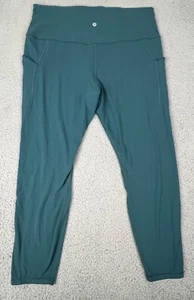 Pantalones de mujer Lululemon Align HR talla 16 leggings bolsillos atletismo recortados verde azulado - Imagen 1 de 11