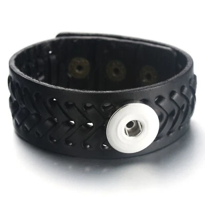 Leather Snap Jewelry 8.5 in. Ginger Charm Bracelet Fits 18MM 20MM Custom Buttons - Image 1 of 4