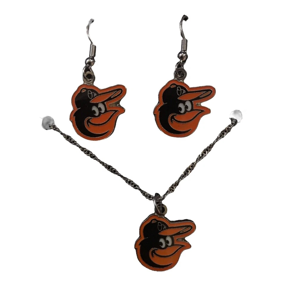 MLB Baltimore Orioles Earring and Necklace Set - Image 1 of 1