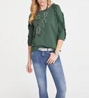 Mode von Heine Damen Sweatshirt Rundhals 3/4-Arm dunkelgrün Gr. 36/38 NEU