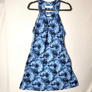 ZeroXposur Womens Tank Dress Size L Built In Bra Pockets Tie Dye Blues - Picture 1 of 11
