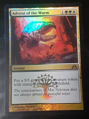 Advent of the Wurm FOIL , Dragons Maze , MP , MTG, FREE SHIPPING - Image 1 of 4