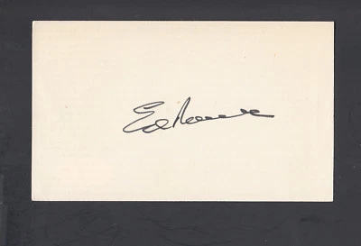 Ed Roebuck d'2018 Signed 3x5 Index Card 1955 Brooklyn Dodgers JSA - Image 1 of 2