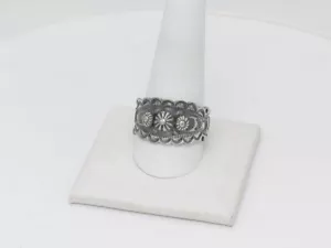 Native American Navajo Handmade Sterling Silver Ring Size 12-1/4 - Picture 1 of 8