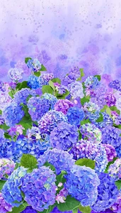Hydrangea Bliss Floral Fabric Cotton Timeless Treasures CD1961 23"X44" Panel - Picture 1 of 1