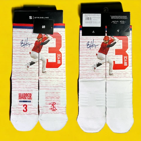 Strideline Philadelphia Phillies Heathered Swing Bryce Harper Socks Single Pair Cover
