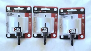 3x Porter Cable Hole Saw Tools - 2-1/2, 2-1/4, & 2-1/8 - All 1/4" Shank - Picture 1 of 4