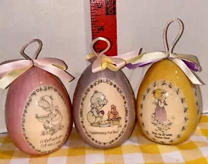 3 Precious Moments Easter Egg Ornaments - Eggspecially for You 1996 PERFECT! - Picture 1 of 8