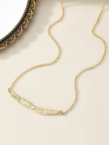 Women Gold Plated Leaf Dainty necklace - Picture 1 of 3