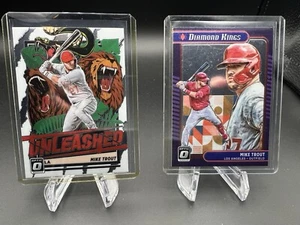2021 Donruss Optic Mike Trout Diamond Kings #14 & Unleashed #UNL1 Lot - Bild 1 von 6