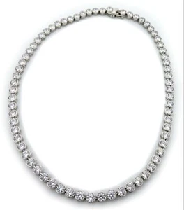 Collar de mujer tenis plata 925 plata de ley collar montura cadena nueva - Imagen 1 de 10