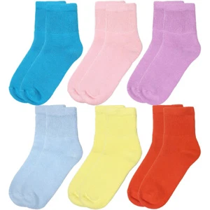 6 Pair Women Loose Fit Quarter Diabetic Socks Cotton Circulatory Non Binding Top - Picture 1 of 5