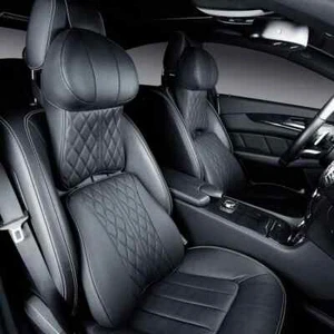 Car Leather Headrest Lumbar Support Neck Pillow Back Cushion Seat Waist Supports - Picture 1 of 30