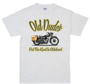 Brough Superior Old Dude Classic T Shirt Oldskool Vintage Motorcycle Biker - Picture 1 of 20