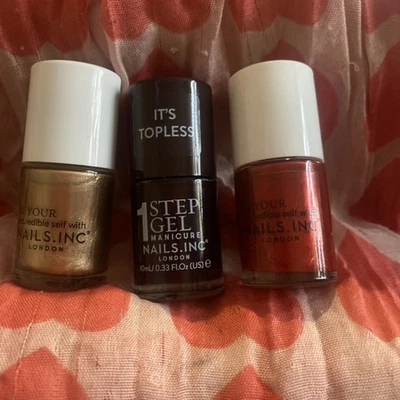 nails.inc. Nagellack Konvolut ~ Gold, Rot, Wein ~ 3 x 10 ml ~ Neu - Bild 1 von 4