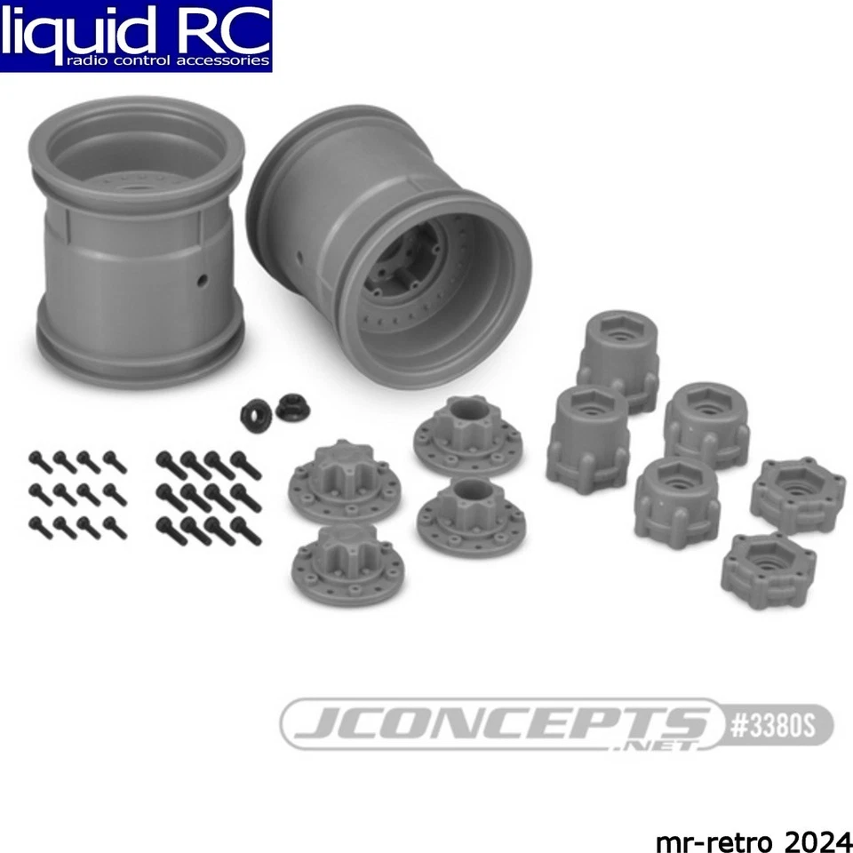 JConcepts 3380S Midwest 2.2 Mt 12mm Hex Wheel W/ Adaptors Silver 2pc. - Image 1 of 1