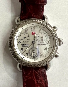 MICHELE MW03B01 CSX33 DIAMOND CHRONOGRAPH WOMANS WATCH WORKING - Picture 1 of 6