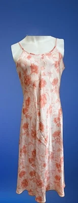 Jones New York Amarillo Floral Brillante Satén Camisón Vestido Sin Mangas L Pastel Años 90 Foto 1 de 4