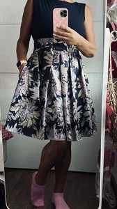 Hochwertige Kleid von  SWING gr.38/40, Dunkelblau/Flieder /Seitentaschen /Gürtel - Bild 1 von 10