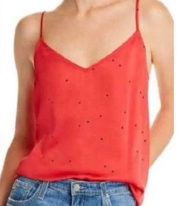 RARE New Equipment Femme Red & Black Stars Silk Like Camisole Incu Singlet TOP - Picture 1 of 7