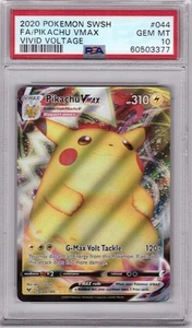 Pokemon TCG Pikachu VMAX - 044/185 Vivid Voltage Ultra Rare - PSA 10 - Picture 1 of 2