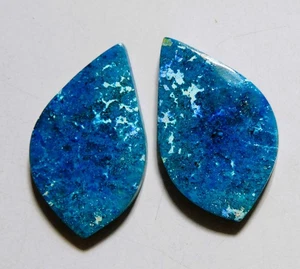 33.10 Cts Natural Shattuckite Cabochon Match Pair Gemstone 30X18MM - Picture 1 of 3