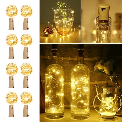 Luces para botellas de vino con corcho, 6,6 pies 20 luces LED de hadas que funcionan con pilas min... Foto 1 de 4