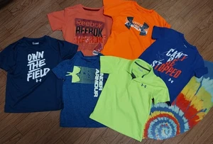 Boys Size 6 Lot POLO + T Shirts Under Armour Reebok athletic school çlothes - Picture 1 of 6