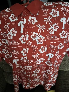 Philadelphia Phillies Chevy Sponsored Kurzarm Hawaii Button Down Hemd L  - Bild 1 von 6